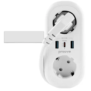 Сетевой фильтр Proove Supercoil 20W (2xAC + Type-C + 2xSB) 1.5m White (PSPS25002102)