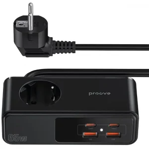 Сетевой фильтр Proove Homester Pro 65W (AC + 2xType-C + 2xUSB) 1.5m Black (PSHP25002201)