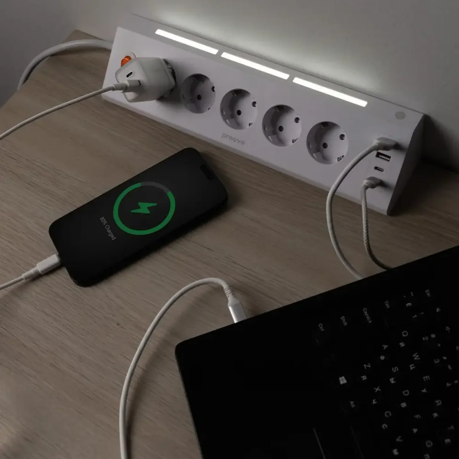 Сетевой фильтр Proove Prism Socket (5xAC + 2xType-C + 2xUSB) 1.6m White (PSPS25002202)