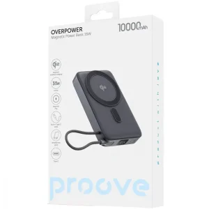 Зовнішній акумулятор Proove OverPower 35W 10000mAh Qi2 gray (625710010)