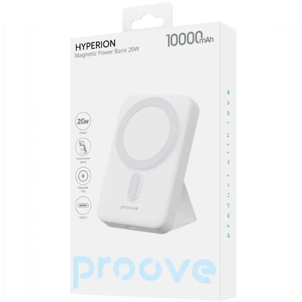Зовнішній акумулятор Proove Hyperion 20W 10000mAh 2025 White