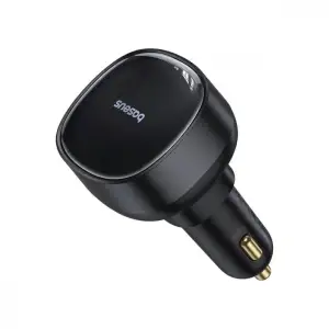 АЗП Baseus Enjoyment Pro 60W (USB) + Retractable Type-C Cable Black