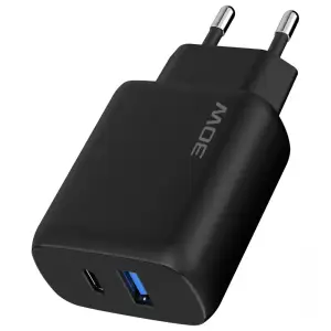 МЗП Proove Silicone Power 2 30W (Type-C + USB) + Cable Type-C to Type-C (1m) Black