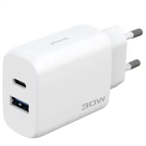 МЗП Proove Silicone Power 2 30W (Type-C + USB) + Cable Type-C to Type-C (1m) Black