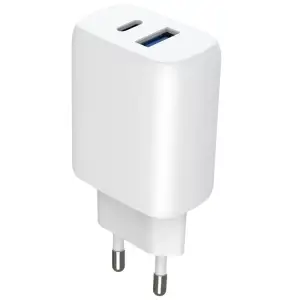 МЗП Proove Silicone Power 2 30W (Type-C + USB) + Cable Type-C to Type-C (1m) White