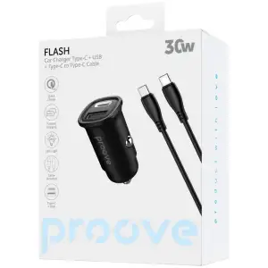 АЗУ Proove Flash 30W (Type-C + USB) + Cable Type-C to Type-C Black