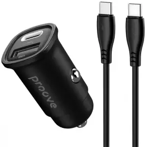 АЗУ Proove Flash 30W (Type-C + USB) + Cable Type-C to Type-C Black