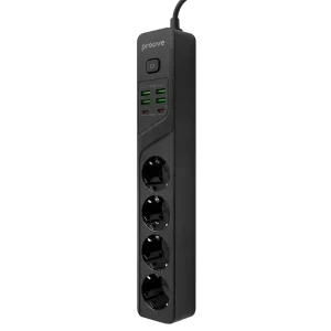 Сетевой фильтр Proove Power Strip P-04 (4 розетки + 4 USB + 2 Type-C) 3М Black (PSP442430001)