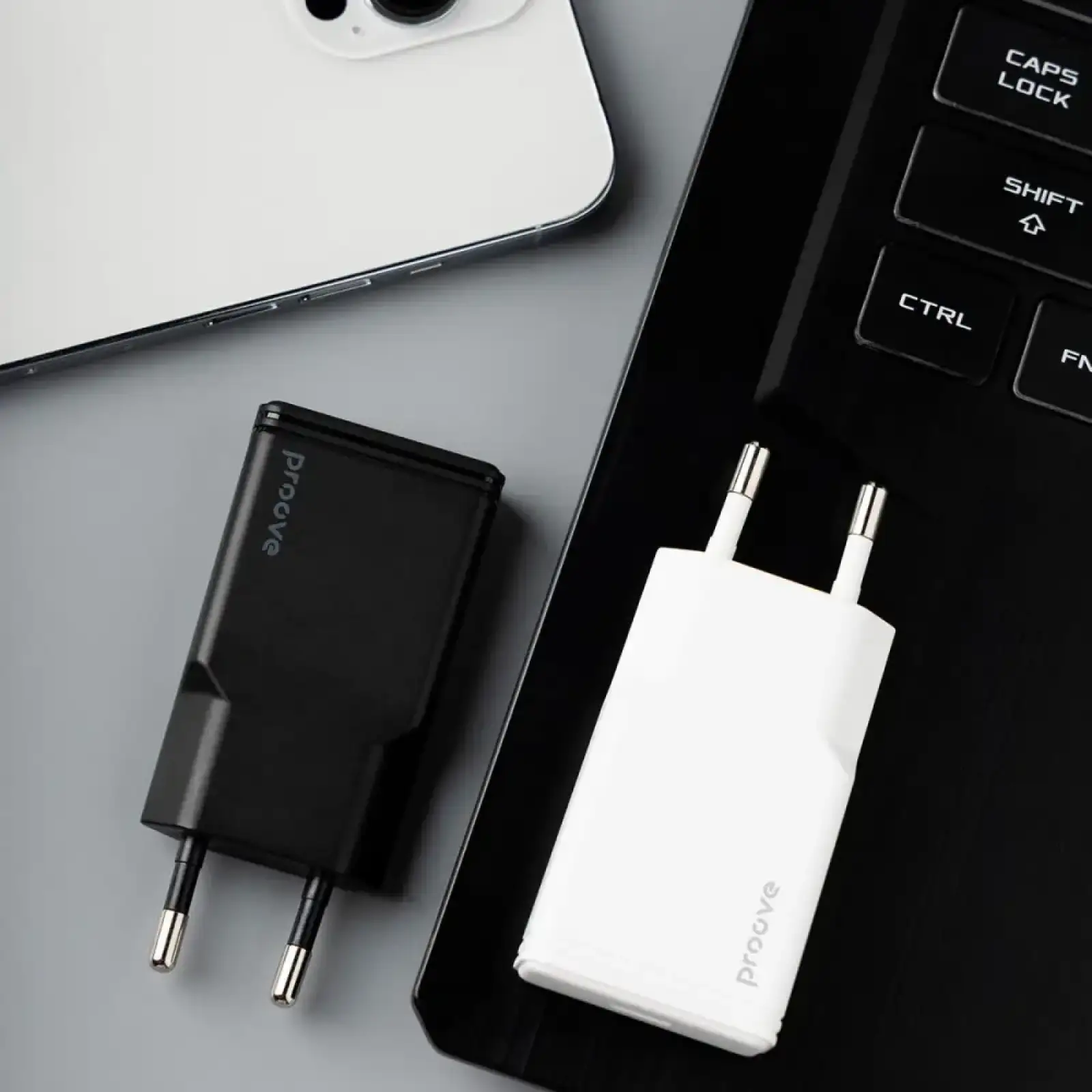 CЗУ Proove Slender 30W (Type-C+USB) Black