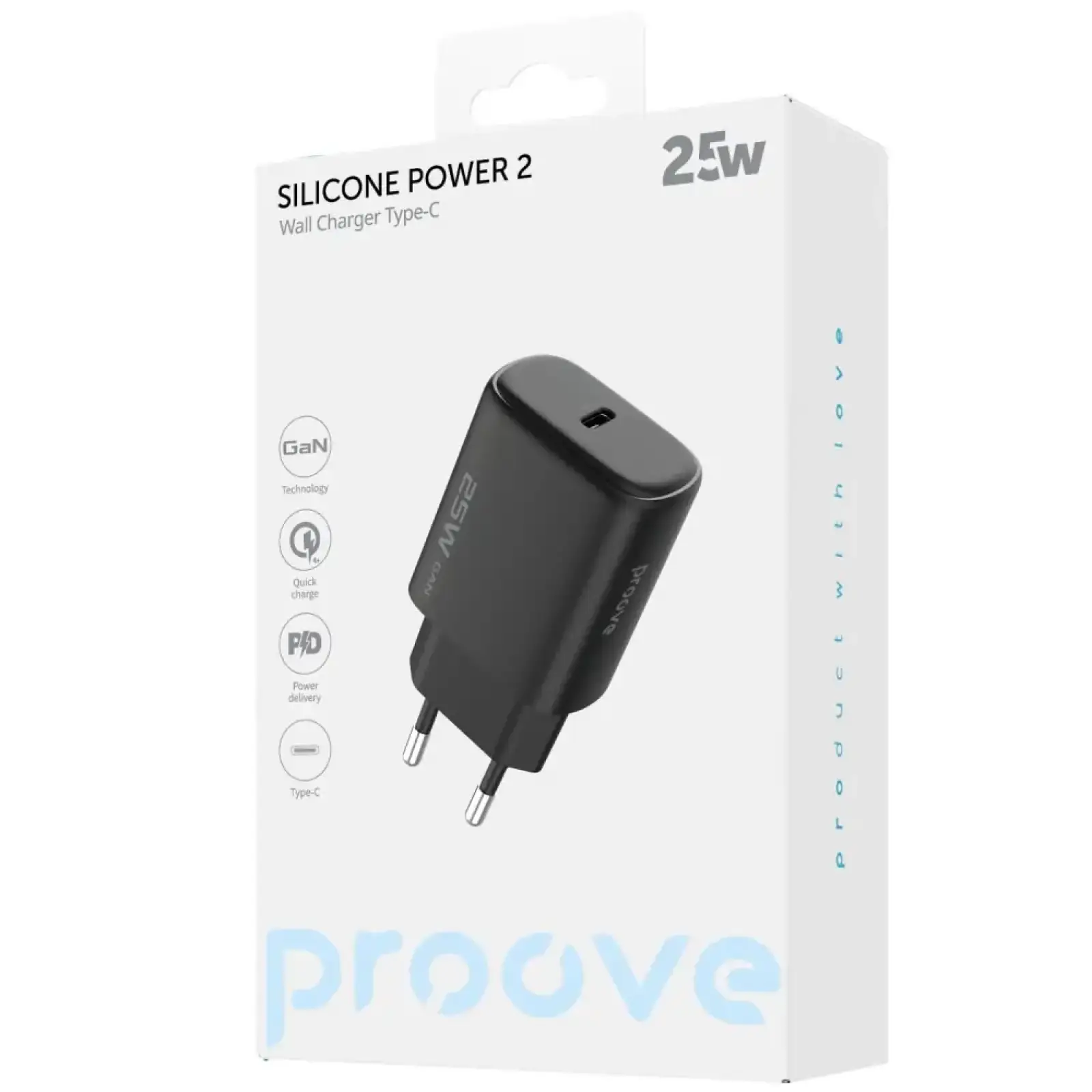 СЗУ Proove Silicone Power 2 25W (Type-C) Black