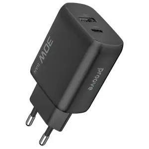 СЗУ Proove Silicone Power 2 30W (Type-C + USB) Black