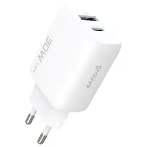 СЗУ Proove Silicone Power 2 30W (Type-C + USB) White