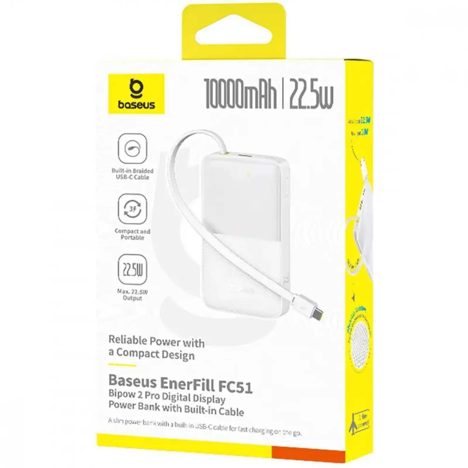 Зовнішній акумулятор Baseus EnerFill Bipow2 Pro 22.5W 10000mAh White
