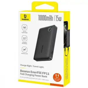 Зовнішній акумулятор Baseus EnerFill 15W 10000mAh Black
