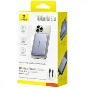 Внешний аккумулятор Baseus PicoGo Ultra-Slim AM41 Qi2 27W 10000mAh Pink