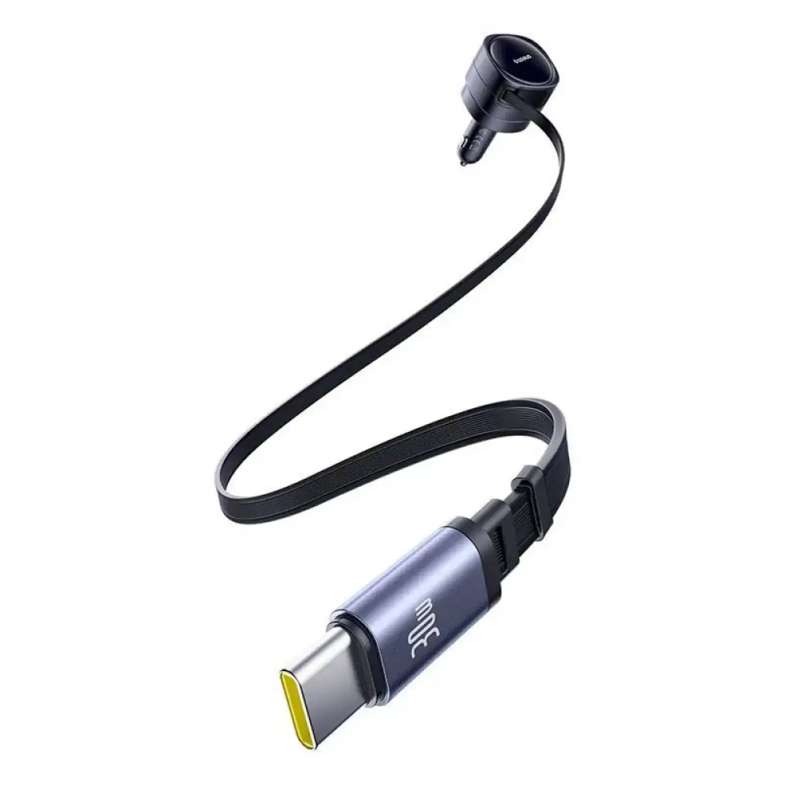 АЗП Baseus Enjoyment Max 60W (Retractable 2xType-C Cables) Black