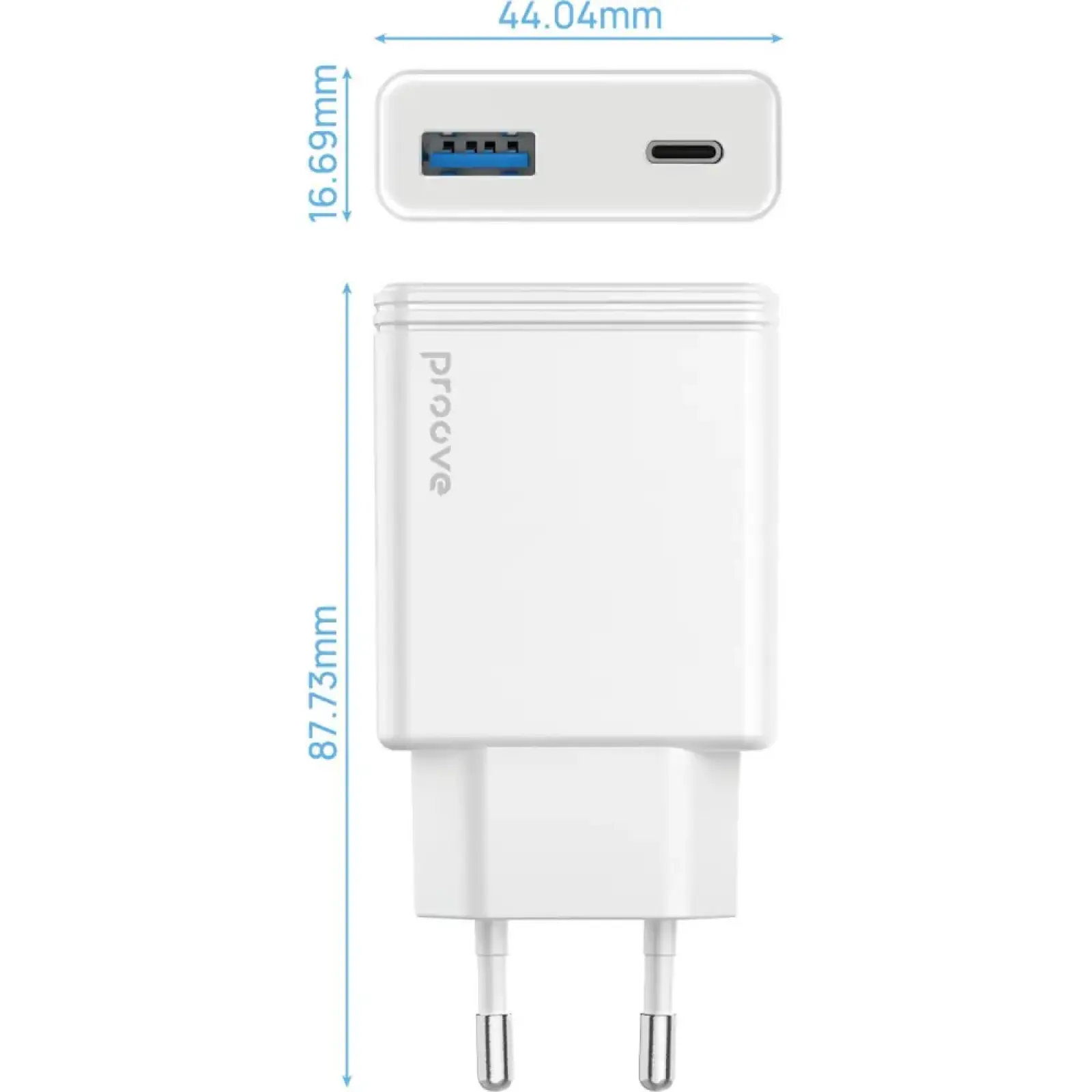 МЗП Proove Slender 45W (Type-C + USB) Black (WCSL45110001)