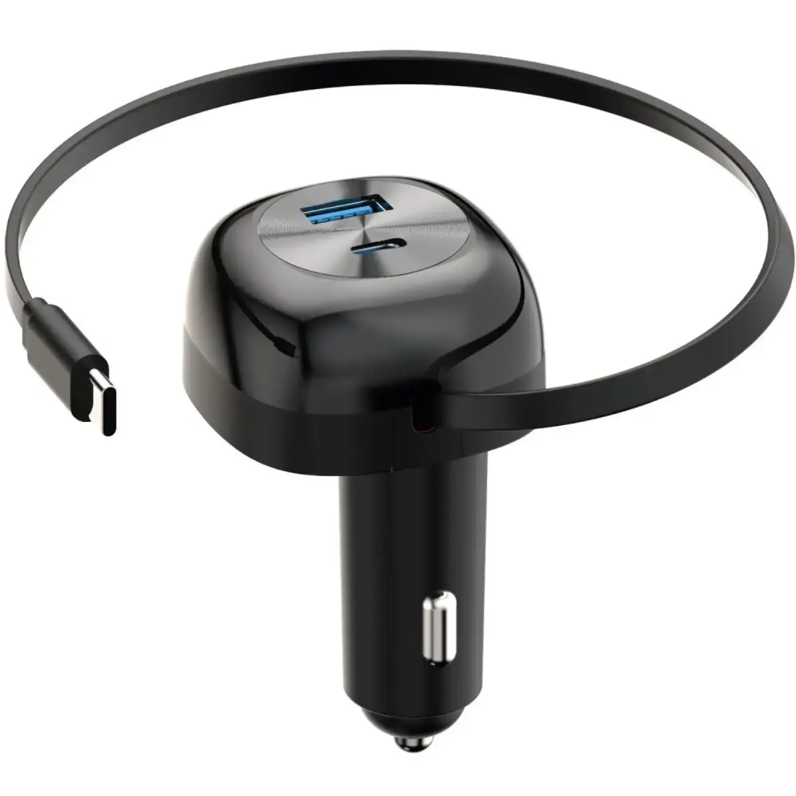 АЗП Proove Pulsar 65W (Type-C + USB) + Retractable Type-C Cable Black (CCPR65110001)