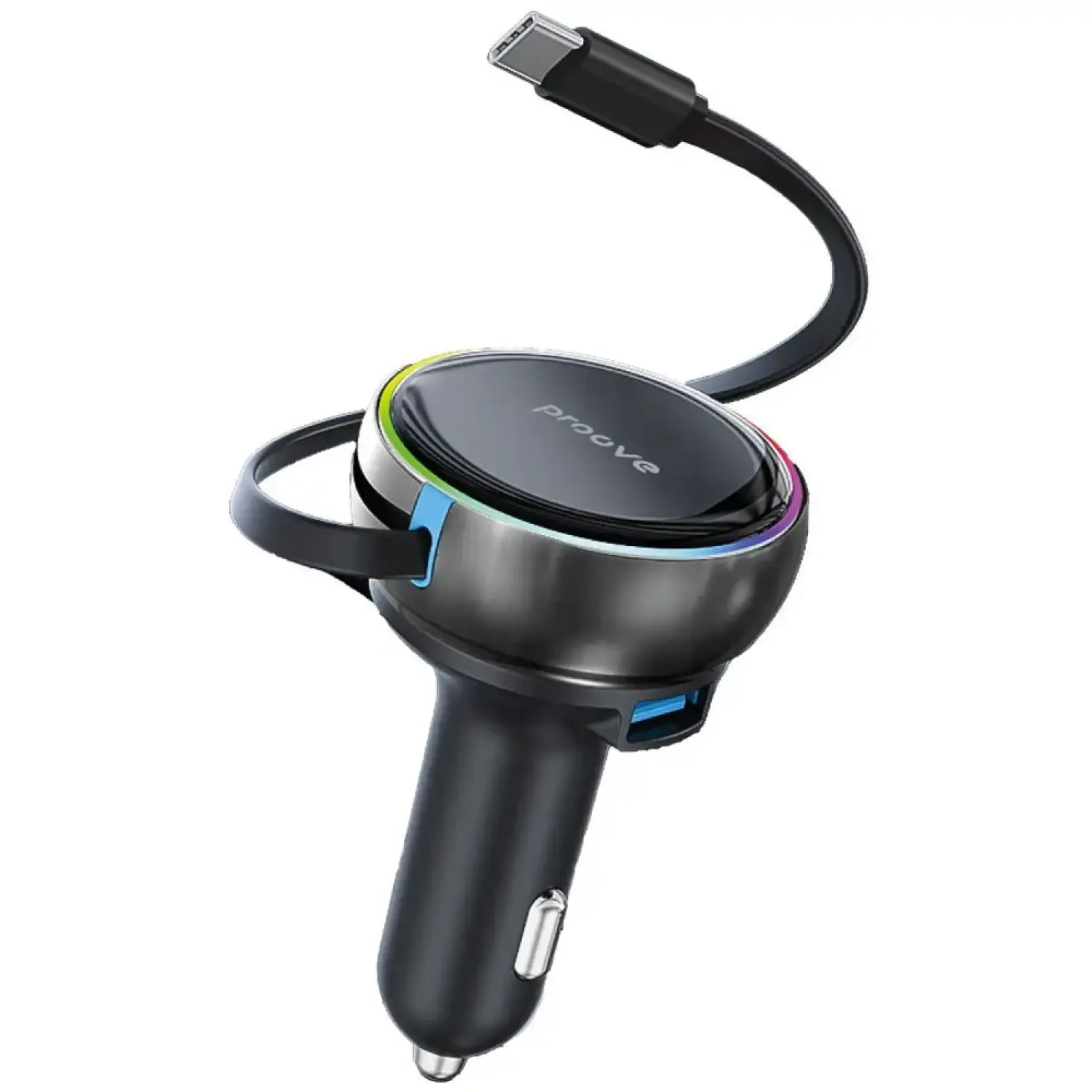 АЗУ Proove Hammer 81W (Type-C + USB) + Retractable Type-C Cable Black
