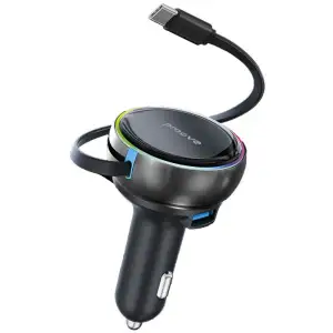 АЗУ Proove Hammer 81W (Type-C + USB) + Retractable Type-C Cable Black