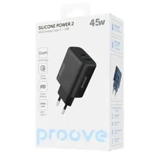 МЗП Proove Silicone Power 2 45W (Type-C+USB) Black