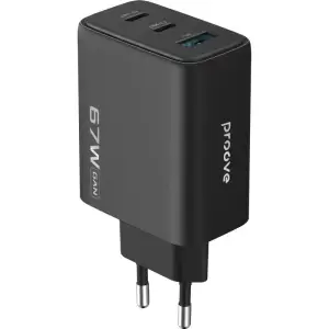 МЗП Proove Silicone Power 2 67W (2*Type-C+USB) Black
