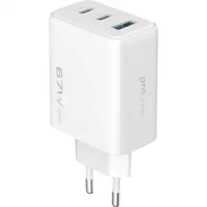 МЗП Proove Silicone Power 2 67W (2*Type-C+USB) White
