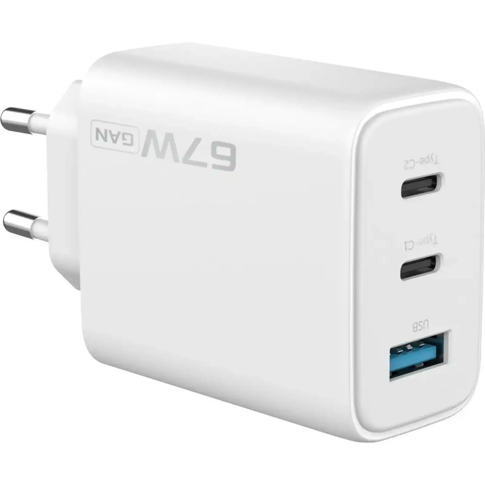 МЗП Proove Silicone Power 2 67W (2*Type-C+USB) White