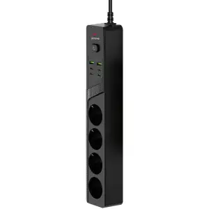 Сетевой фильтр Proove Power Strip P-04C (4 розетки + 2 USB + 4 Type-C) 3М Black