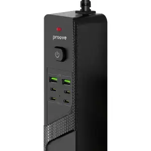 Сетевой фильтр Proove Power Strip P-04C (4 розетки + 2 USB + 4 Type-C) 3М Black