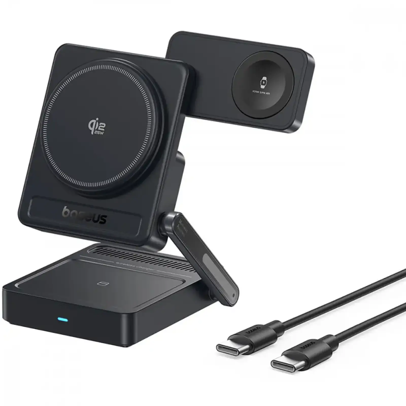 Беспроводное ЗУ Baseus PicoGo AF21 3-in-1 Qi2.2 35W (With cable Type-C to Type-C 1m) Black