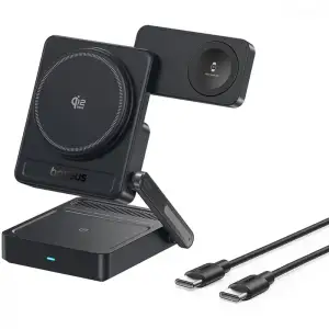 Беспроводное ЗУ Baseus PicoGo AF21 3-in-1 Qi2.2 35W (With cable Type-C to Type-C 1m) Black