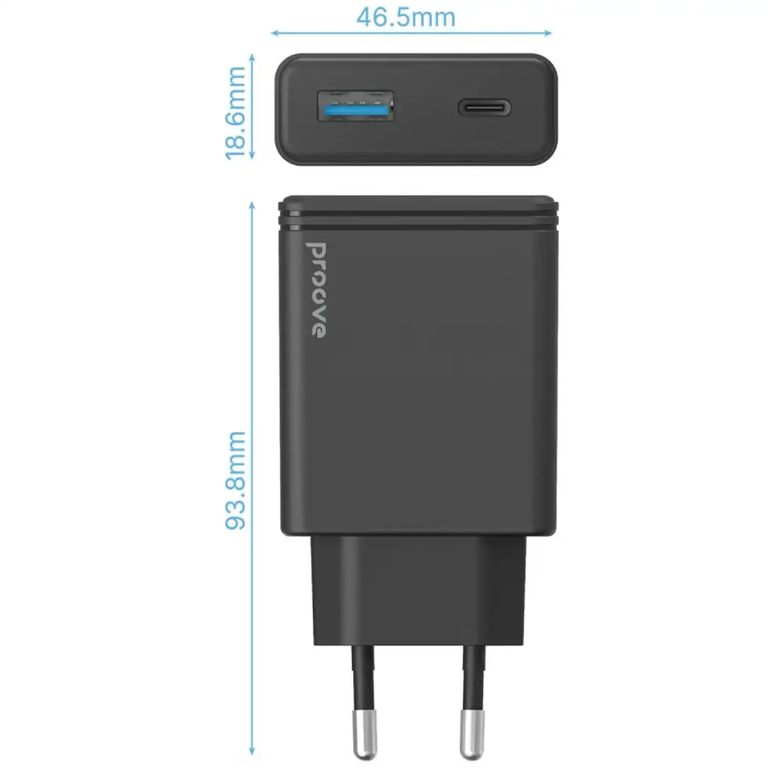 СЗУ Proove Slender 65W (Type-C + USB) White