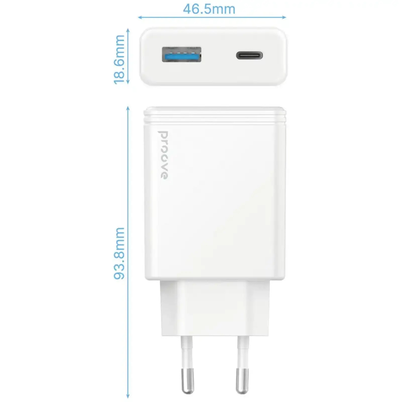 СЗУ Proove Slender 65W (Type-C + USB) White