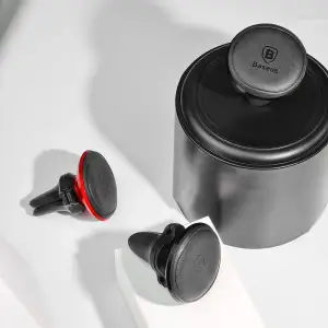 Автодержатель Baseus Magnetic Air Vent Car Mount With Cable Clip Black, SUGX020001