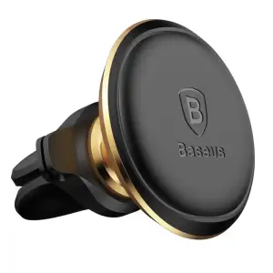 Автодержатель Baseus Magnetic Air Vent Car Mount With Cable Clip Black, SUGX020001