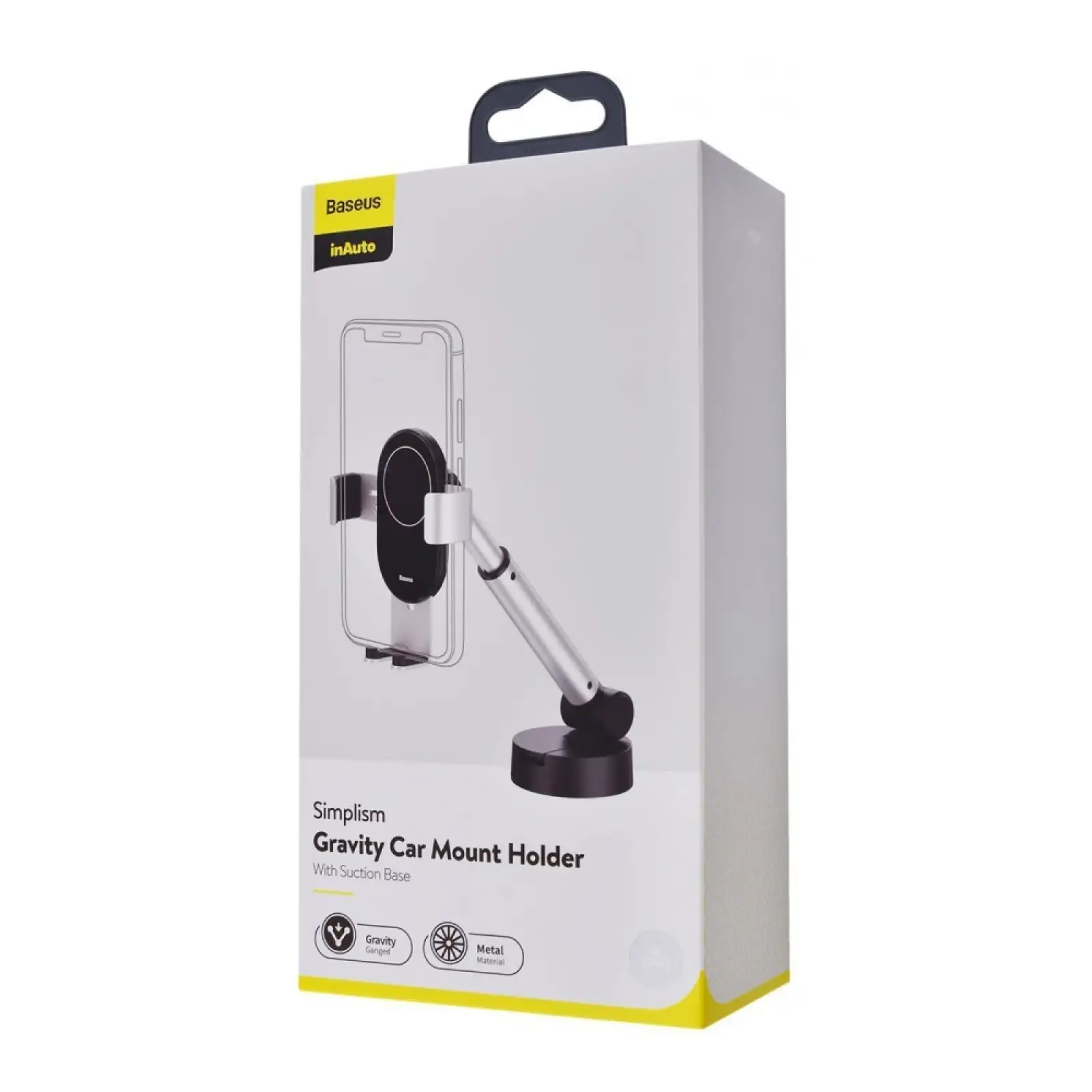 Автодержатель Baseus Simplism Gravity Car Mount With Suction Base Black, SUYL-JY01
