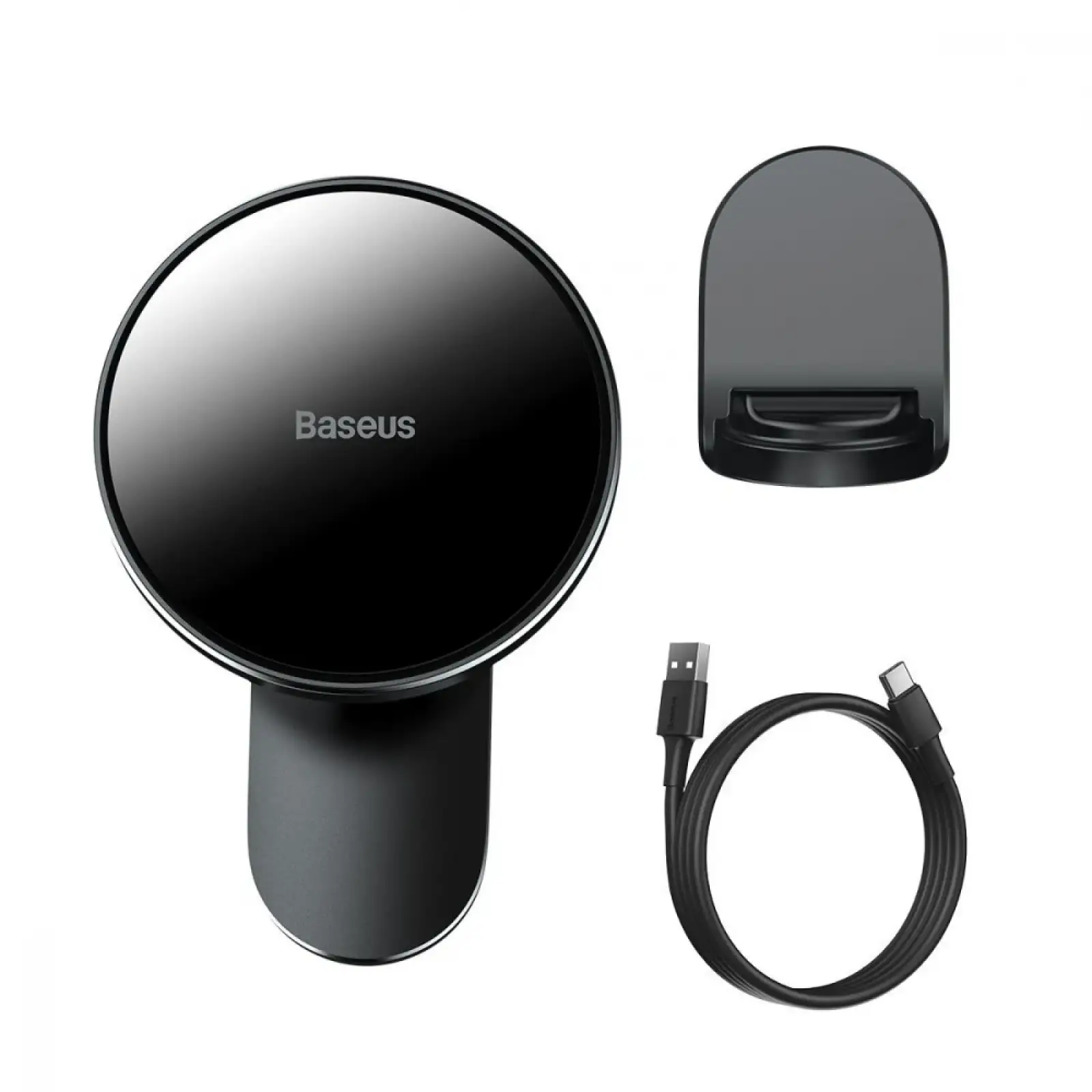 Автодержатель с беспроводной зарядкой Baseus Big Energy 15W Black, WXJN-01