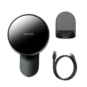 Автодержатель с беспроводной зарядкой Baseus Big Energy 15W Black, WXJN-01