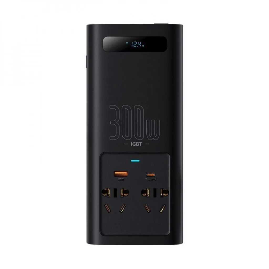 Автомобільний інвертор Baseus In-car Inverter 300W (220V CN/EU) Black, CGNB010101