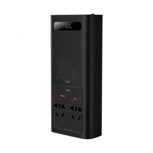 Автомобільний інвертор Baseus In-car Inverter 300W (220V CN/EU) Black, CGNB010101