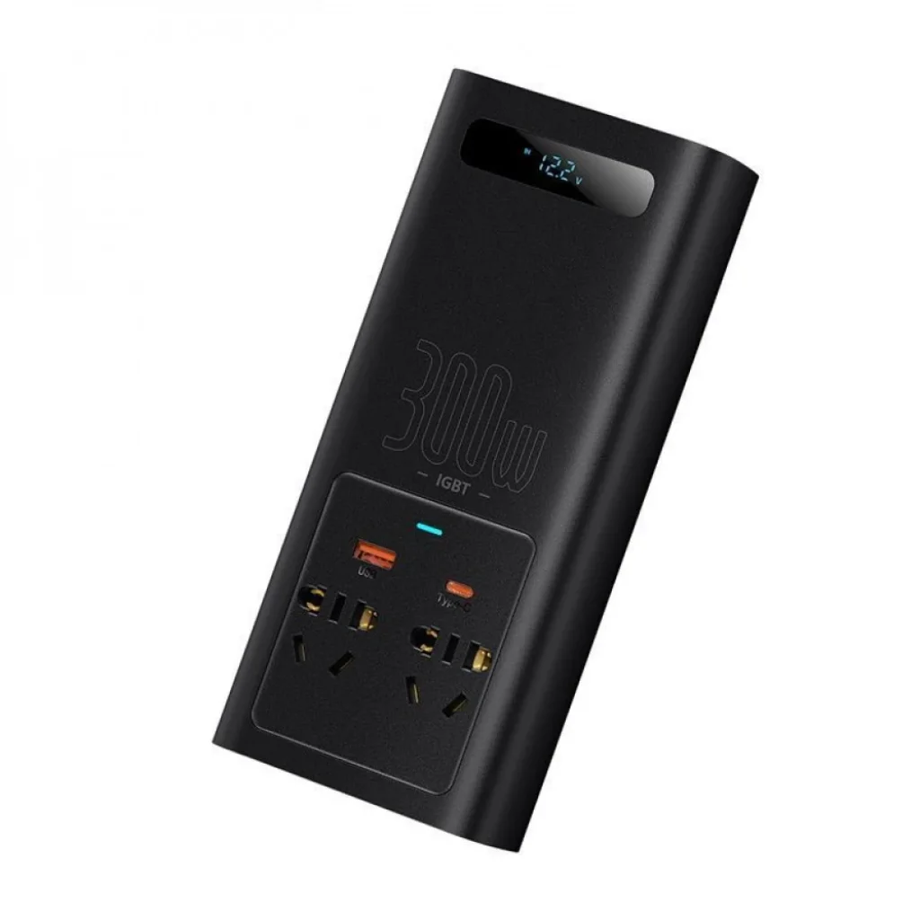Автомобільний інвертор Baseus In-car Inverter 300W (220V CN/EU) Black, CGNB010101