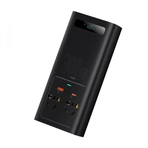 Автомобільний інвертор Baseus In-car Inverter 300W (220V CN/EU) Black, CGNB010101