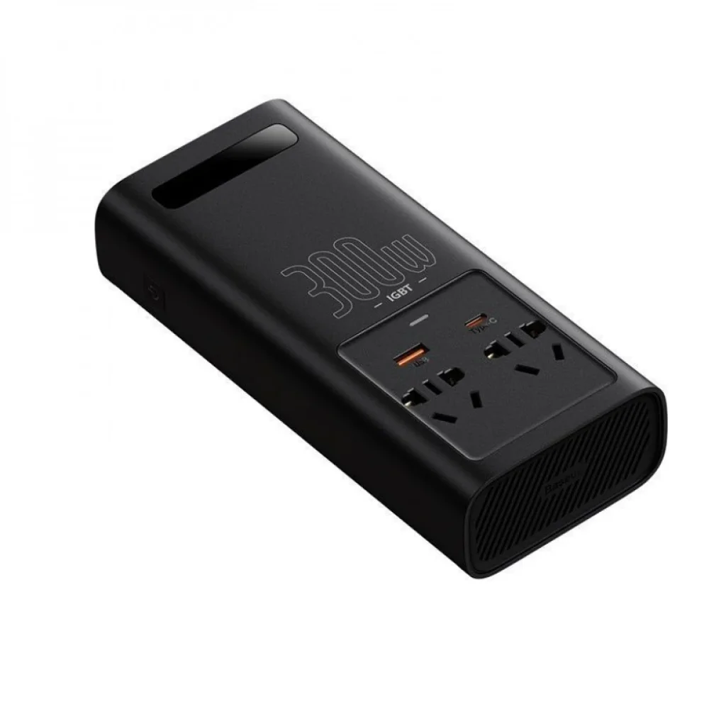 Автомобільний інвертор Baseus In-car Inverter 300W (220V CN/EU) Black, CGNB010101