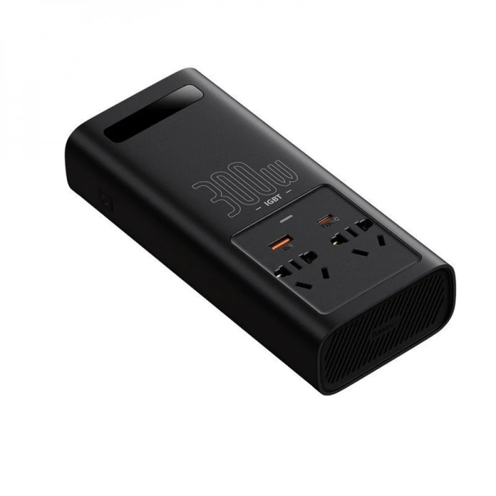 Автомобільний інвертор Baseus In-car Inverter 300W (220V CN/EU) Black, CGNB010101