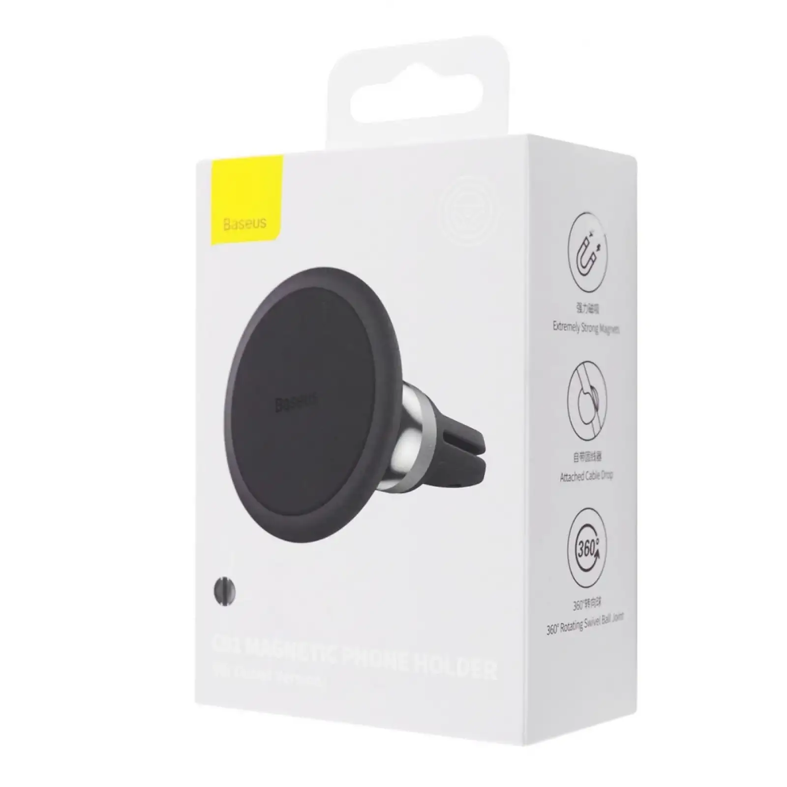 Автомобільний тримач Baseus C01 Magnetic Air Outlet Black, C40140802113-00