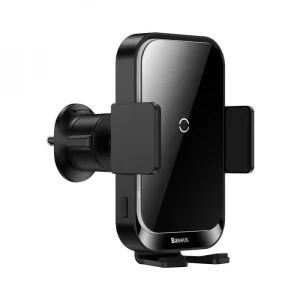 Тримач в машину з Бездротовим ЗП Baseus Halo Electric 15W Black, SUDD000001