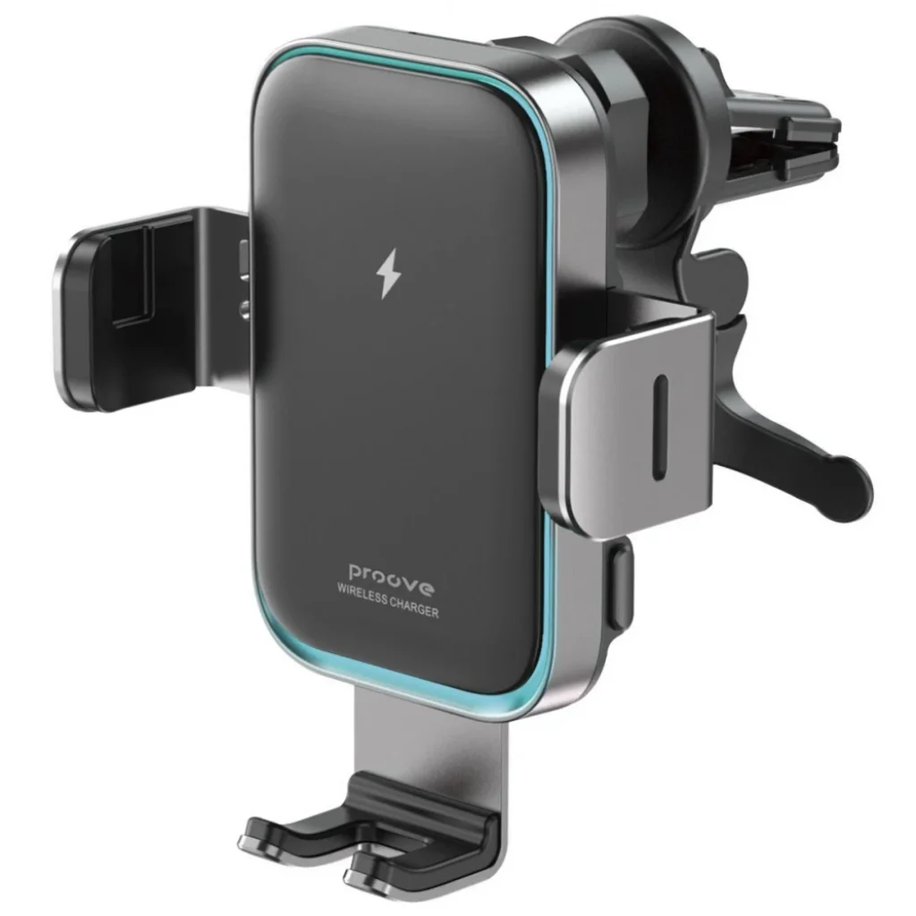 Тримач в машину з бездротовим ЗП Proove Triple Clamp Pro 15W Metal Gray WHTP15010001