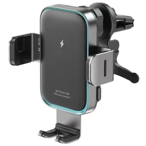 Тримач в машину з бездротовим ЗП Proove Triple Clamp Pro 15W Metal Gray WHTP15010001
