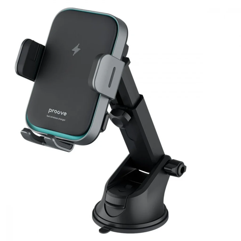 Тримач в машину з бездротовим ЗП Proove Triple Clamp Pro 15W Metal Gray WHTP15010001